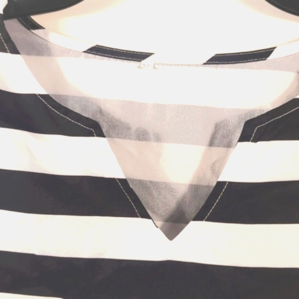 Simple black and white stripes Dress Size XL - Picture 5 of 11